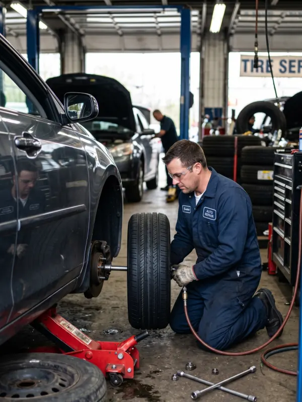 Oğullarım Otomotiv lastik servis işlemi